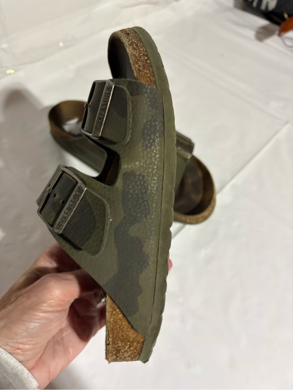 Birkenstock Olive Green Camouflage Two-Strap Sandals - Picture 4 of 16